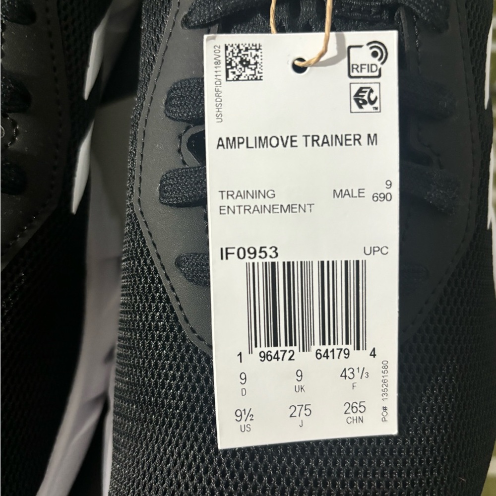 NWT! Adidas Men’s AMPLIMOVE Core Black/Cloud White/Grey Six TRAINING SHOES 9.5 - Picture 11 of 11